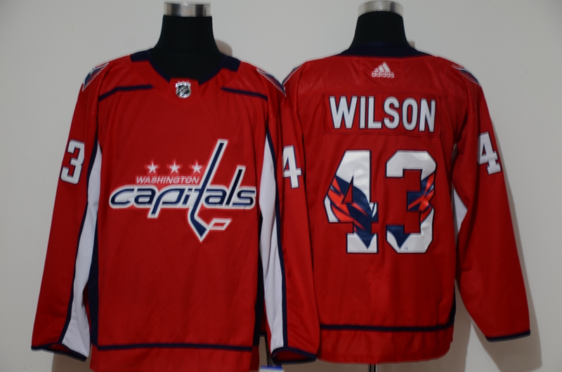 Men Washington Capitals #43 Wilson Red Adidas print NHL Jersey->pittsburgh penguins->NHL Jersey
